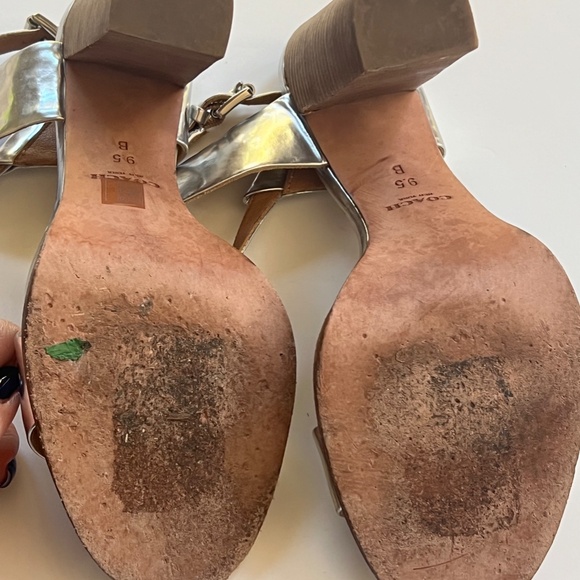 Coach Lexey Silver Metallic Sandal Women's Size 9.5 - Picture 4 of 6